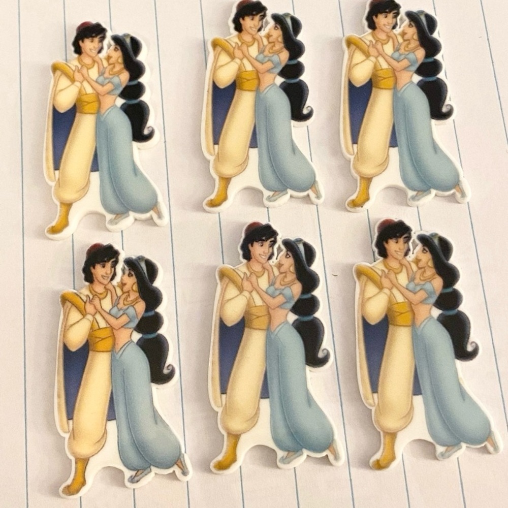 6 Flat Back Resin Jasmine Aladdin